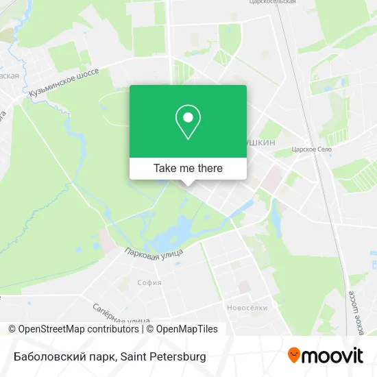 Баболовский парк map