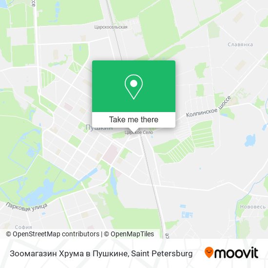 Зоомагазин Хрума в Пушкине map