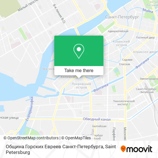 Община Горских Евреев Санкт-Петербурга map