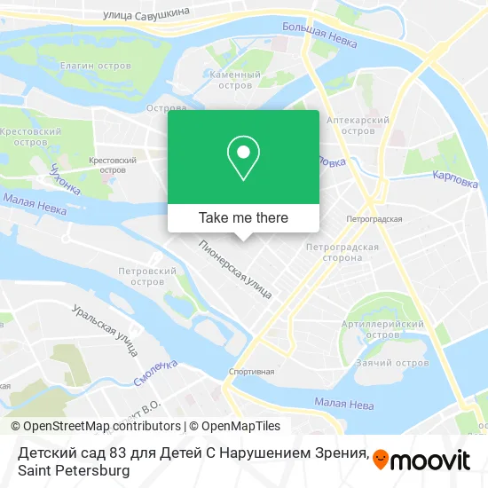 Детский сад 83 для Детей С Нарушением Зрения map