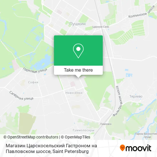 Магазин Царскосельский Гастроном на Павловском шоссе map