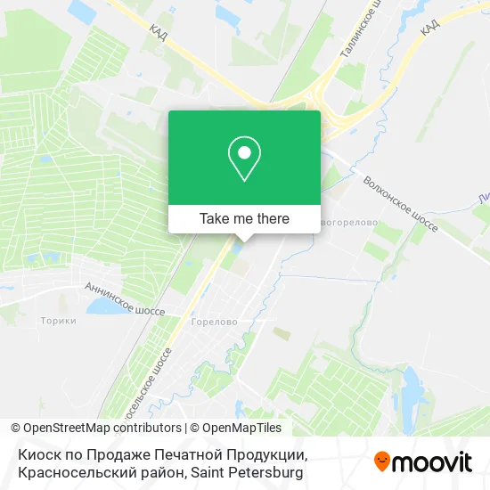 Киоск по Продаже Печатной Продукции, Красносельский район map