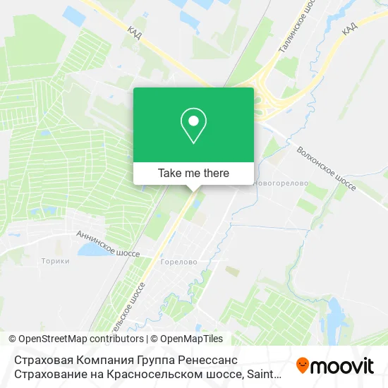 Страховая Компания Группа Ренессанс Страхование на Красносельском шоссе map
