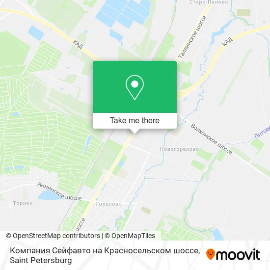 Компания Сейфавто на Красносельском шоссе map