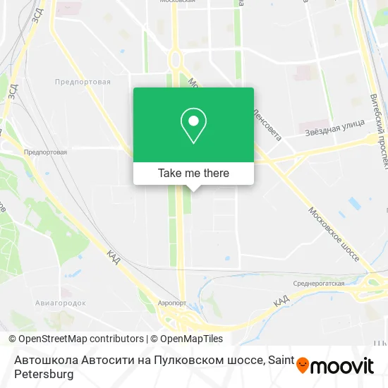 Автошкола Автосити на Пулковском шоссе map