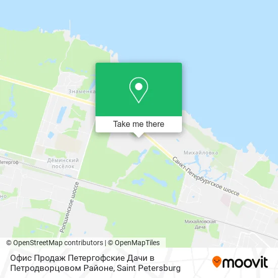 Офис Продаж Петергофские Дачи в Петродворцовом Районе map