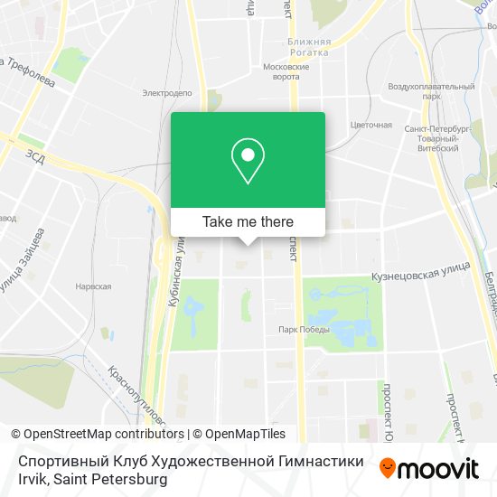 Спортивный Клуб Художественной Гимнастики Irvik map
