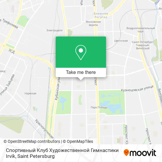 Спортивный Клуб Художественной Гимнастики Irvik map