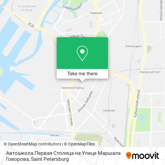 Автошкола Первая Столица на Улице Маршала Говорова map