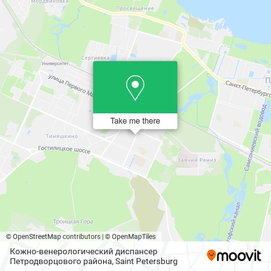 Кожно-венерологический диспансер Петродворцового района map