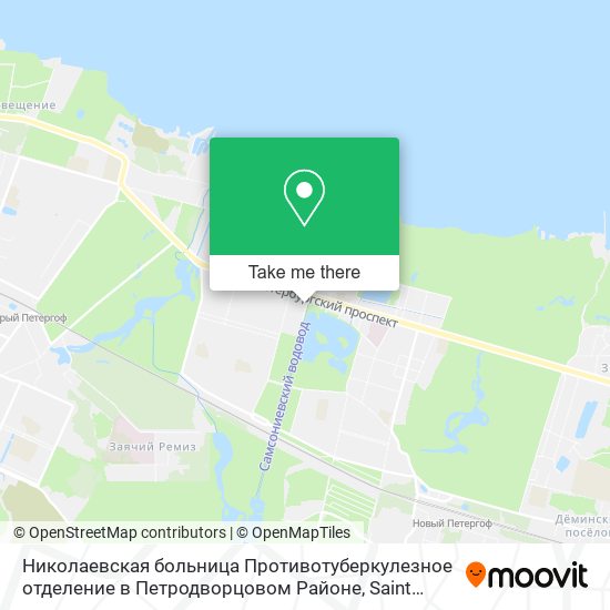 Николаевская больница Противотуберкулезное отделение в Петродворцовом Районе map