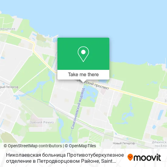 Николаевская больница Противотуберкулезное отделение в Петродворцовом Районе map
