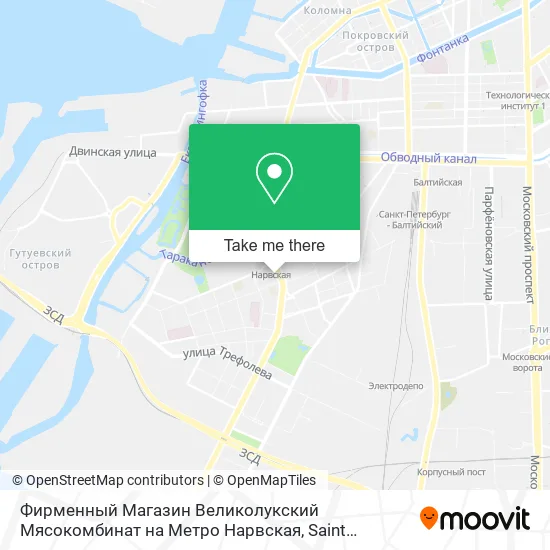 Фирменный Магазин Великолукский Мясокомбинат на Метро Нарвская map