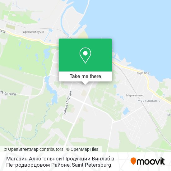 Магазин Алкогольной Продукции Винлаб в Петродворцовом Районе map