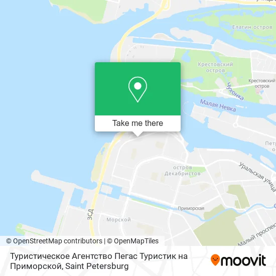 Туристическое Агентство Пегас Туристик на Приморской map