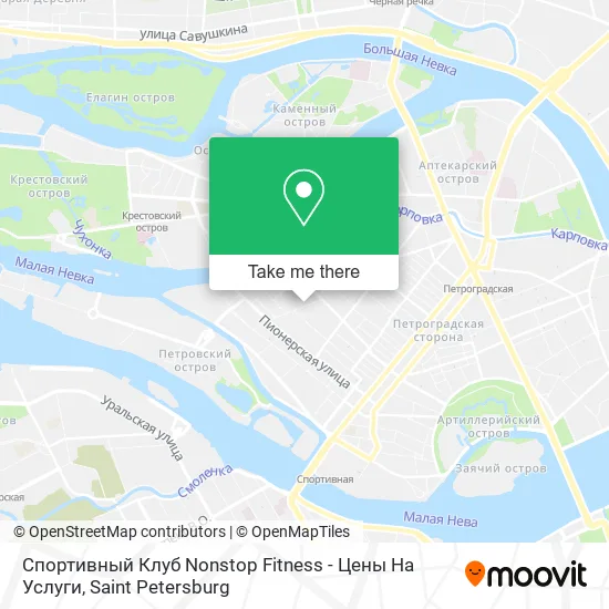 Спортивный Клуб Nonstop Fitness - Цены На Услуги map