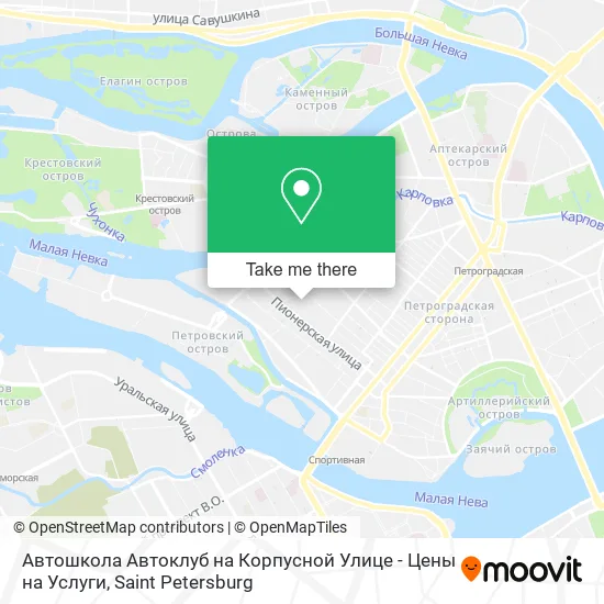 Автошкола Автоклуб на Корпусной Улице - Цены на Услуги map