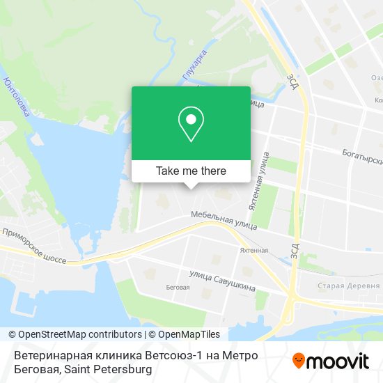 Ветеринарная клиника Ветсоюз-1 на Метро Беговая map
