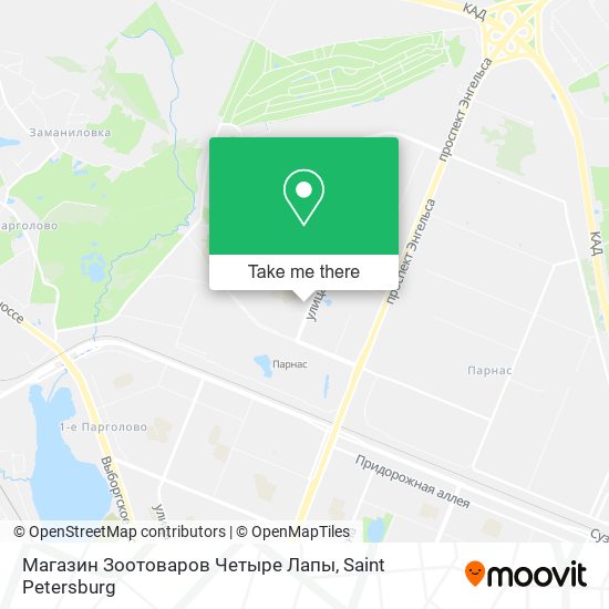 Магазин Зоотоваров Четыре Лапы map