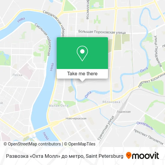 Развозка «Охта Молл» до метро map