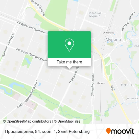 Просвещения, 84, корп. 1 map