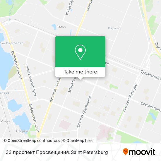 33 проспект Просвещения map