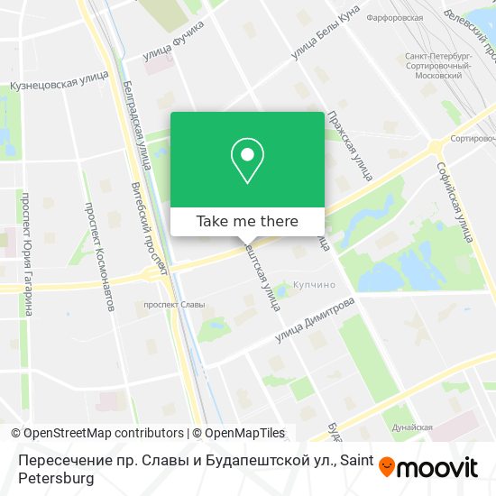 Пересечение пр. Славы и Будапештской ул. map