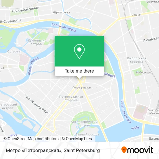 Метро «Петроградская» map