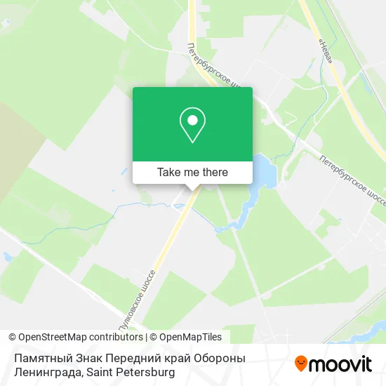 Памятный Знак Передний край Обороны Ленинграда map