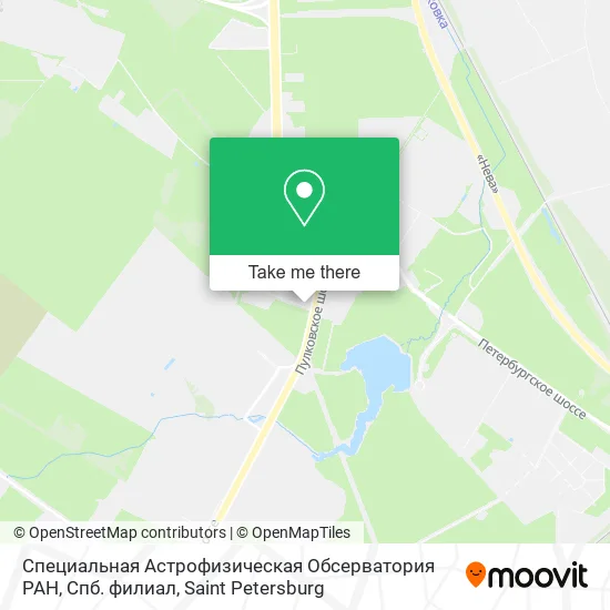 Специальная Астрофизическая Обсерватория РАН, Спб. филиал map