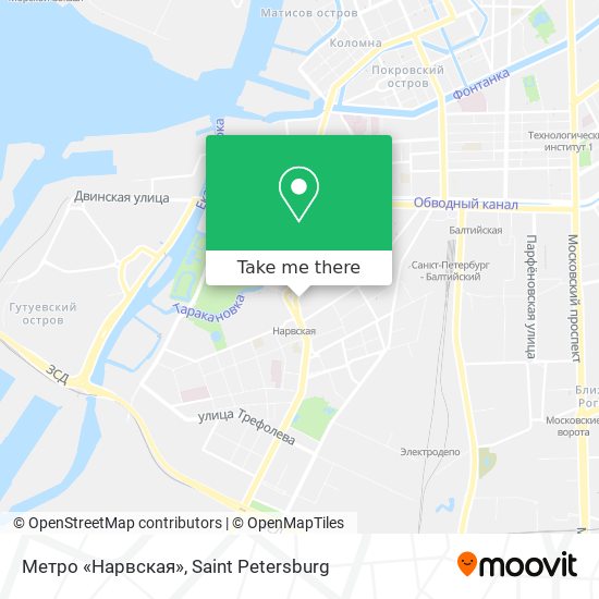 Метро «Нарвская» map