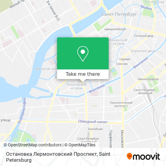 Остановка Лермонтовский Проспект map