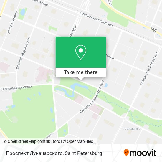 Проспект Луначарского map