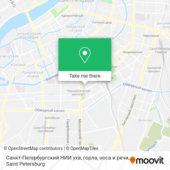Санкт-Петербургский НИИ уха, горла, носа и речи map