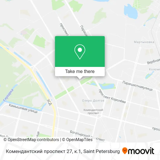 Комендантский проспект 27, к.1 map