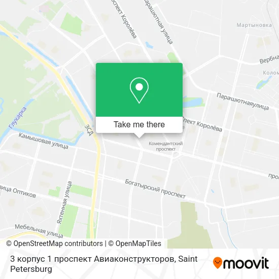 3 корпус 1 проспект Авиаконструкторов map