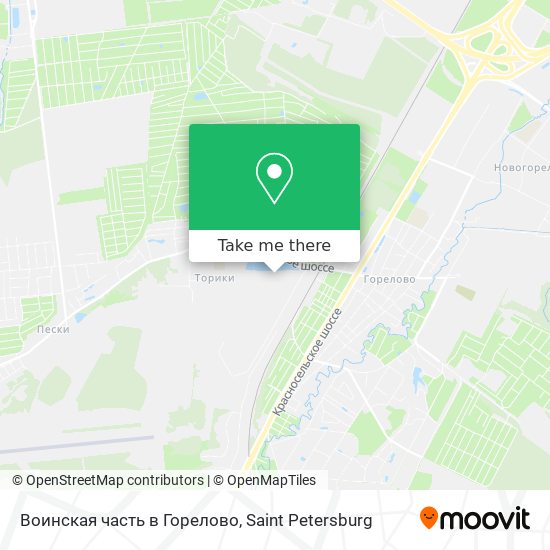 Воинская часть в Горелово map