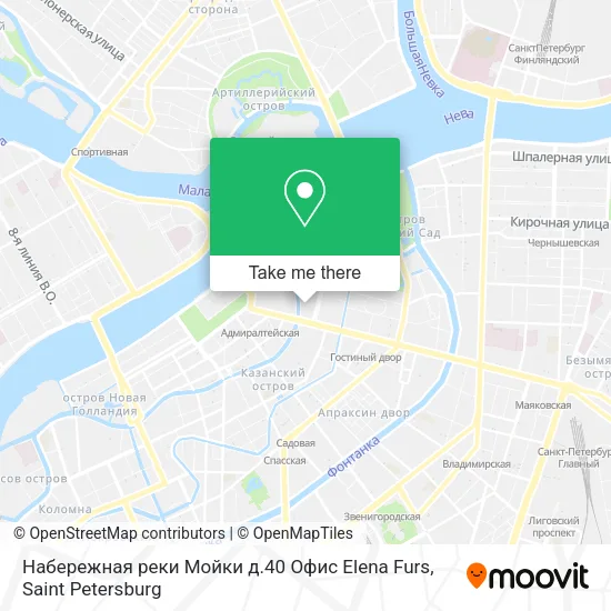 Набережная реки Мойки д.40 Офис Elena Furs map