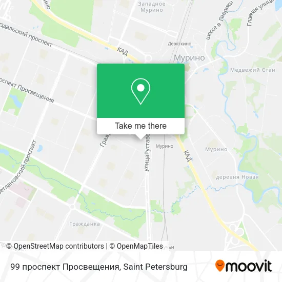 99 проспект Просвещения map