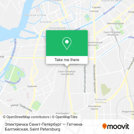 Электричка Санкт-Петербург — Гатчина-Балтийская map