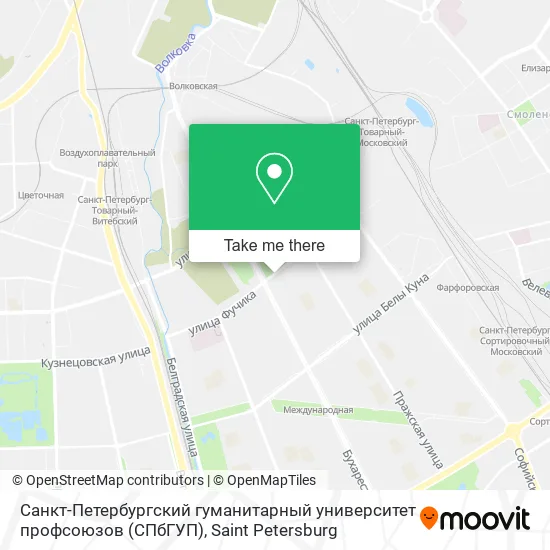 Санкт-Петербургский гуманитарный университет профсоюзов (СПбГУП) map