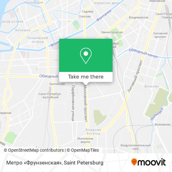 Метро «Фрунзенская» map