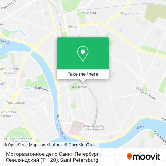 Моторвагонное депо Санкт-Петербург - Финляндский (ТЧ 20) map