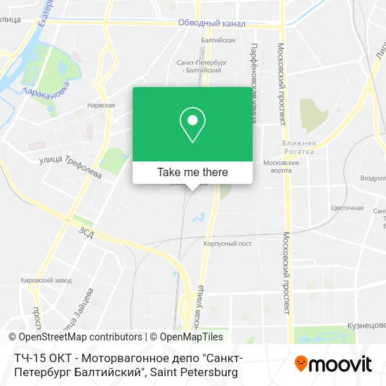ТЧ-15 ОКТ - Моторвагонное депо "Санкт-Петербург Балтийский" map
