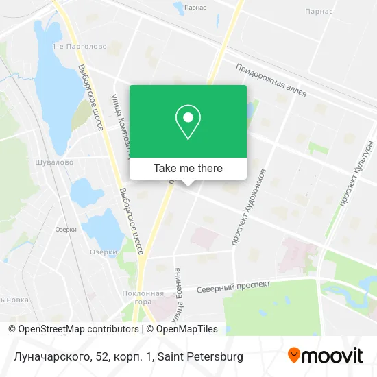 Луначарского, 52, корп. 1 map