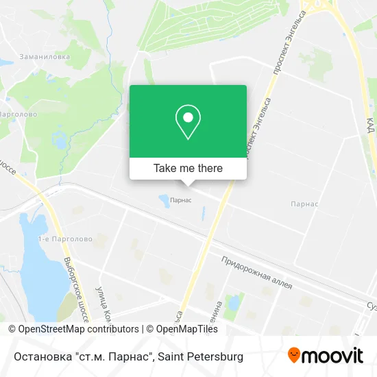 Остановка "ст.м. Парнас" map