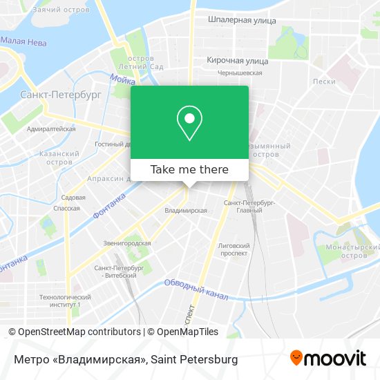 Метро «Владимирская» map