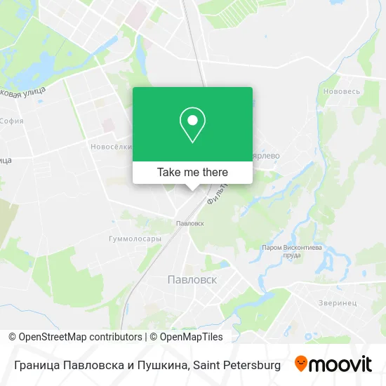Граница Павловска и Пушкина map