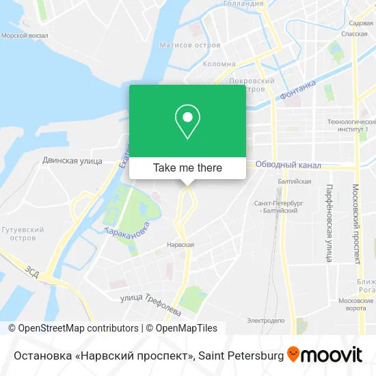 Остановка «Нарвский проспект» map