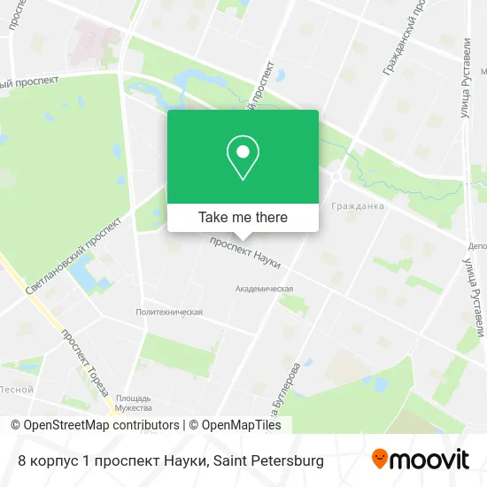 8 корпус 1 проспект Науки map